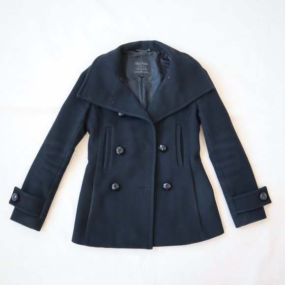 Aritzia Talula Babaton Howell Double Breasted Black Pea Coat, Size XXSma… - Picture 1 of 16